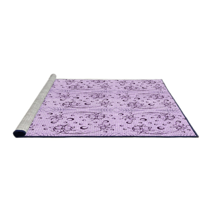 Sideview of Machine Washable Transitional Lilac Purple Rug, wshpat3276pur