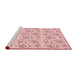 Sideview of Machine Washable Transitional Pink Rug, wshpat3276rd