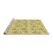 Sideview of Machine Washable Transitional Sun Yellow Rug, wshpat3276yw