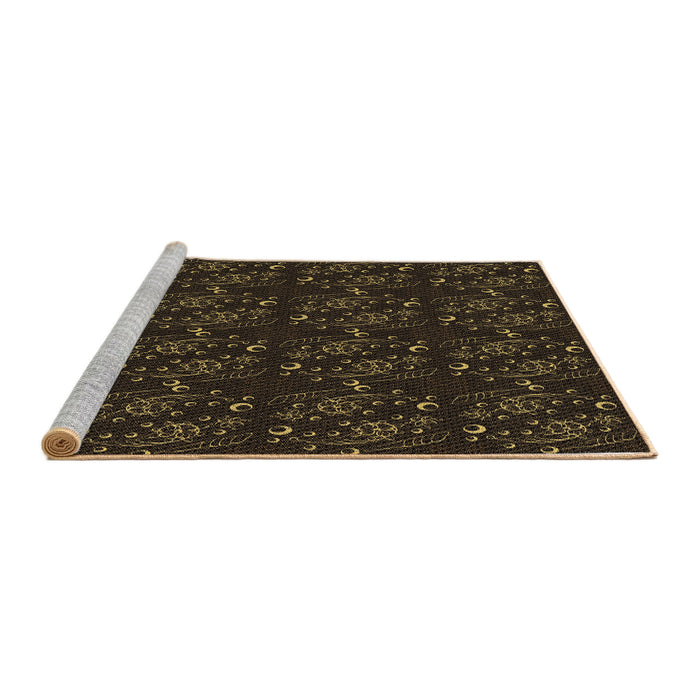 Sideview of Machine Washable Transitional Red Brown Rug, wshpat3277brn