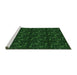 Sideview of Machine Washable Transitional Green Rug, wshpat3277grn