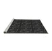 Sideview of Machine Washable Transitional Black Rug, wshpat3277gry