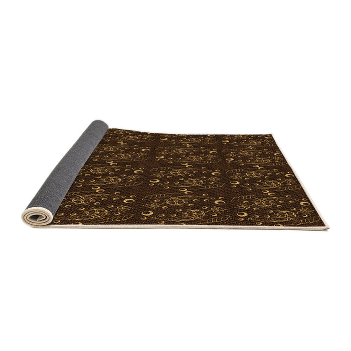 Thickness of Patterned Saddle Brown Rug, pat3277org
