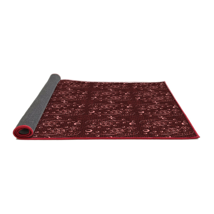 Thickness of Patterned Fire Brick Red Rug, pat3277rd