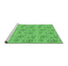 Sideview of Machine Washable Transitional Emerald Green Rug, wshpat3278grn