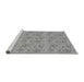 Sideview of Machine Washable Transitional Silver Gray Rug, wshpat3278gry