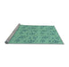 Sideview of Machine Washable Transitional Mint Green Rug, wshpat3278lblu