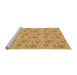 Sideview of Machine Washable Transitional Saffron Yellow Rug, wshpat3278org