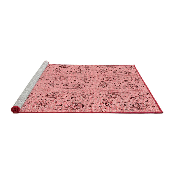 Sideview of Machine Washable Transitional Pastel Pink Rug, wshpat3278rd