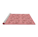 Sideview of Machine Washable Transitional Pastel Pink Rug, wshpat3278rd