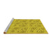 Sideview of Machine Washable Transitional Golden Yellow Rug, wshpat3278yw