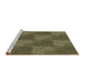 Sideview of Machine Washable Transitional Army Green Rug, wshpat3279brn