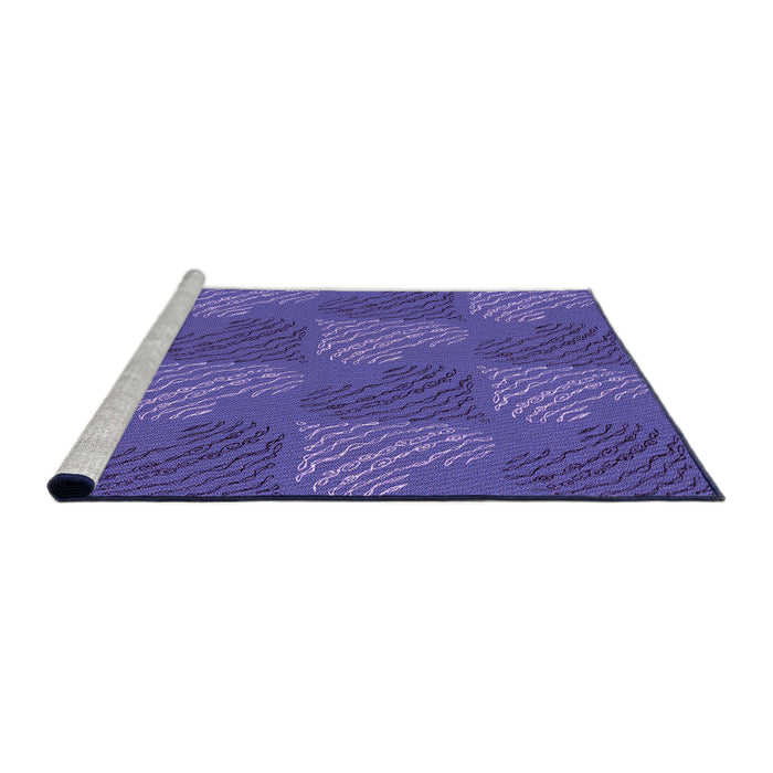 Sideview of Machine Washable Transitional Amethyst Purple Rug, wshpat3279pur
