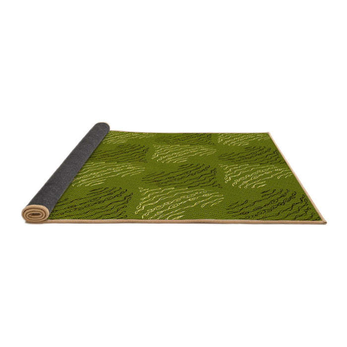 Thickness of Patterned Pistachio Green Rug, pat3279yw