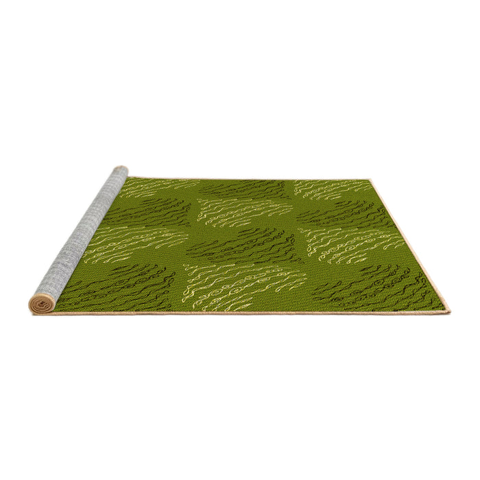 Sideview of Machine Washable Transitional Pistachio Green Rug, wshpat3279yw