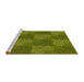 Sideview of Machine Washable Transitional Pistachio Green Rug, wshpat3279yw