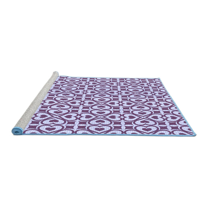 Sideview of Machine Washable Transitional Bright Grape Purple Rug, wshpat328blu