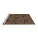 Sideview of Machine Washable Transitional Copper Brown Rug, wshpat3280brn