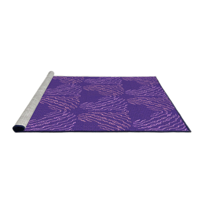 Sideview of Machine Washable Transitional Amethyst Purple Rug, wshpat3280pur