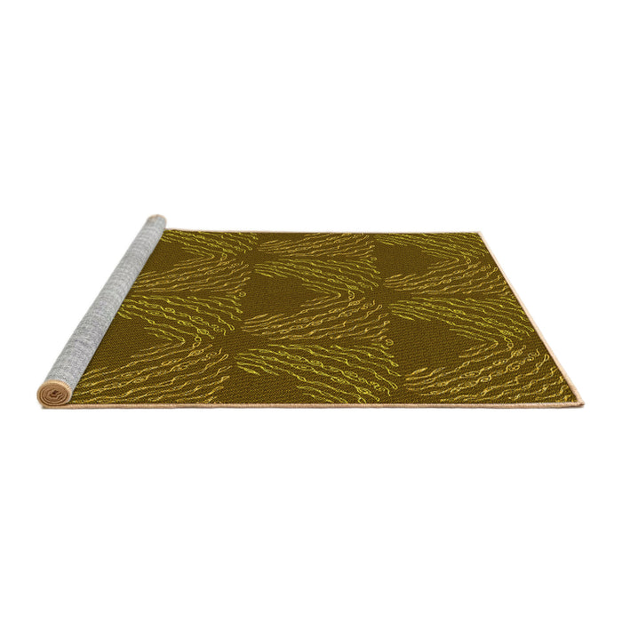 Sideview of Machine Washable Transitional Dark Golden Brown Rug, wshpat3280yw