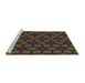 Sideview of Machine Washable Transitional Fern Green Rug, wshpat3281brn