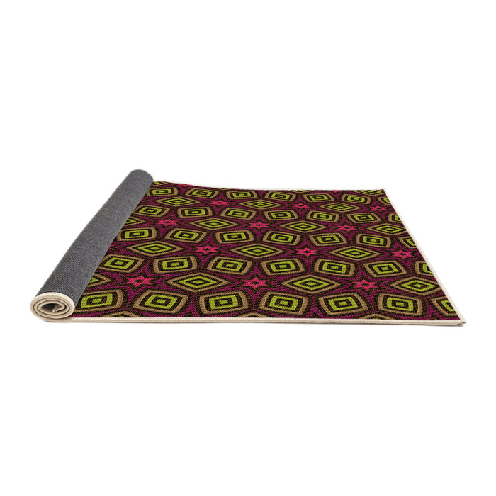 Thickness of Patterned Dark Scarlet Red Rug, pat3281org