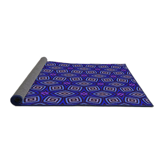 Thickness of Patterned Midnight Blue Rug, pat3281pur