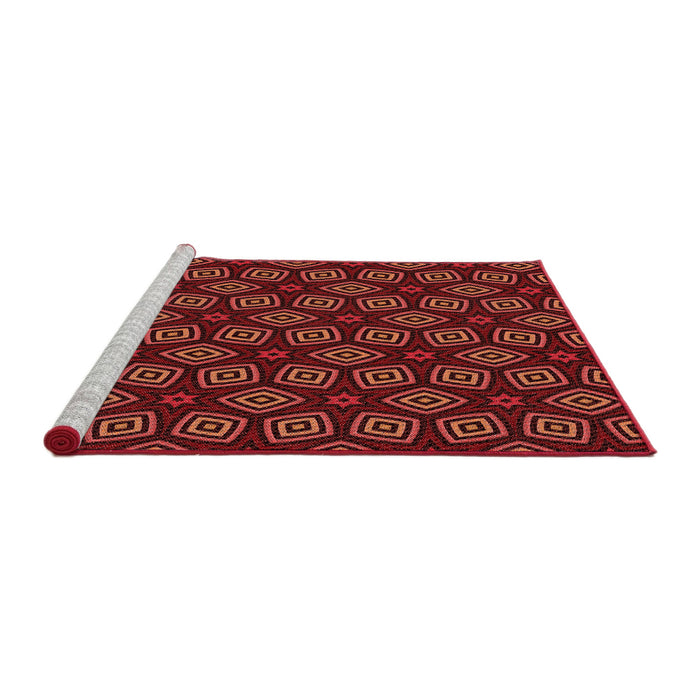 Sideview of Machine Washable Transitional Dark Red Rug, wshpat3281rd