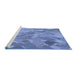 Sideview of Machine Washable Transitional Sky Blue Rug, wshpat3282blu