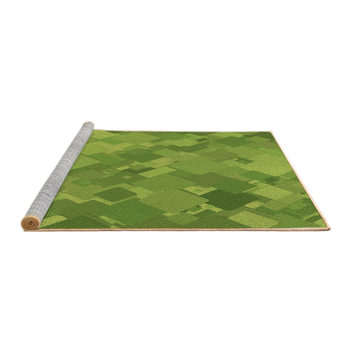 Sideview of Machine Washable Transitional Pistachio Green Rug, wshpat3282brn