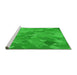 Sideview of Machine Washable Transitional Lime Green Rug, wshpat3282grn