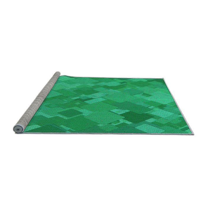 Sideview of Machine Washable Transitional Spring Green Rug, wshpat3282lblu