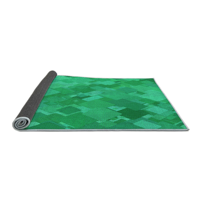 Thickness of Patterned Spring Green Rug, pat3282lblu