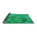 Thickness of Patterned Spring Green Rug, pat3282lblu