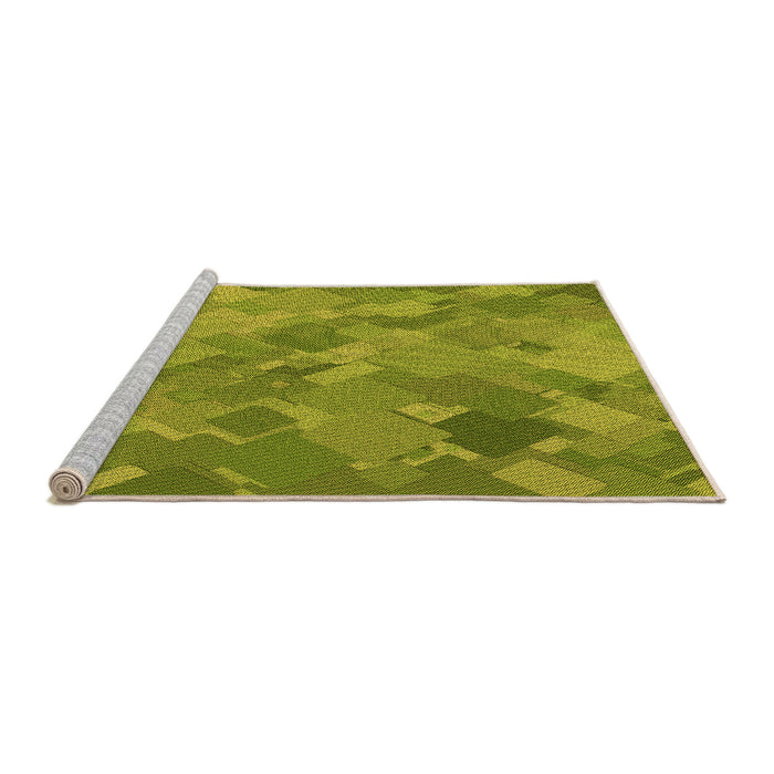 Sideview of Machine Washable Transitional Green Rug, wshpat3282org