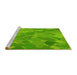 Sideview of Machine Washable Transitional Bright Green Rug, wshpat3282yw