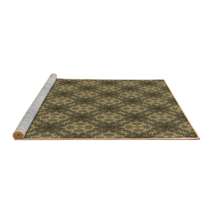 Sideview of Machine Washable Transitional Copper Brown Rug, wshpat3283brn