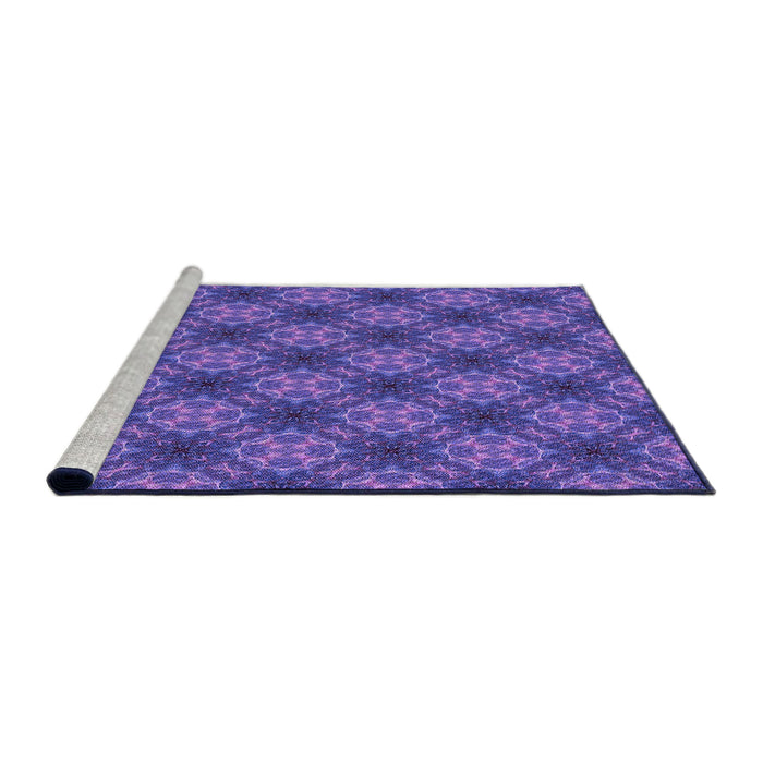 Sideview of Machine Washable Transitional Amethyst Purple Rug, wshpat3283pur
