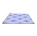 Sideview of Machine Washable Transitional Sky Blue Rug, wshpat3284blu