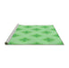 Sideview of Machine Washable Transitional Green Rug, wshpat3284grn