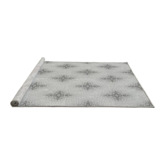 Sideview of Machine Washable Transitional Dark Gray Rug, wshpat3284gry