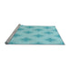 Sideview of Machine Washable Transitional Blue Rug, wshpat3284lblu