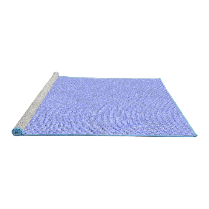 Sideview of Machine Washable Transitional Sky Blue Rug, wshpat3285blu