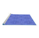 Sideview of Machine Washable Transitional Sky Blue Rug, wshpat3286blu