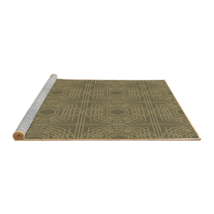 Sideview of Machine Washable Transitional Brass Green Rug, wshpat3286brn
