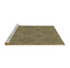 Sideview of Machine Washable Transitional Brass Green Rug, wshpat3286brn