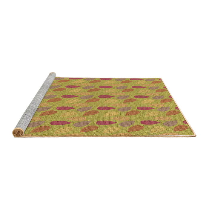 Sideview of Machine Washable Transitional Deep Yellow Rug, wshpat3287brn
