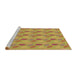 Sideview of Machine Washable Transitional Deep Yellow Rug, wshpat3287brn