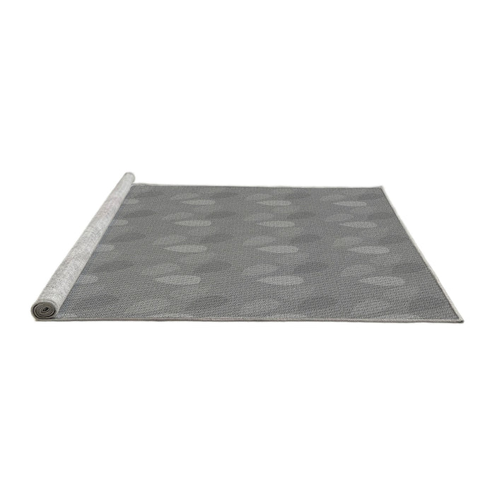 Sideview of Machine Washable Transitional Silver Gray Rug, wshpat3287gry