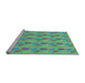 Sideview of Machine Washable Transitional Green Rug, wshpat3287lblu